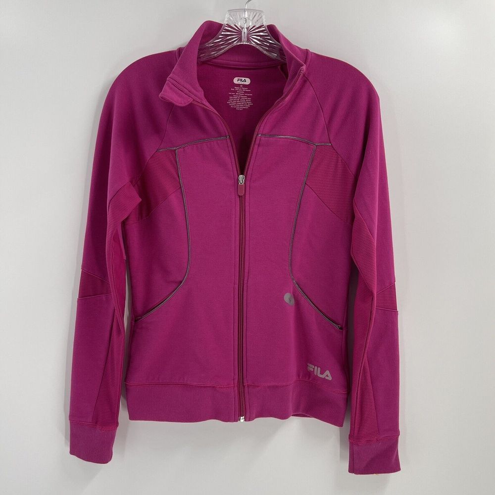 Fila Sport Sweatshirt Jacket Women's Extra Small Zip Athletic Gym Hot‎ Pink